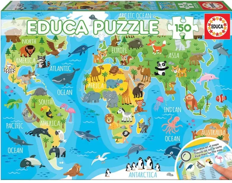 Educa: Animals World Map (150)