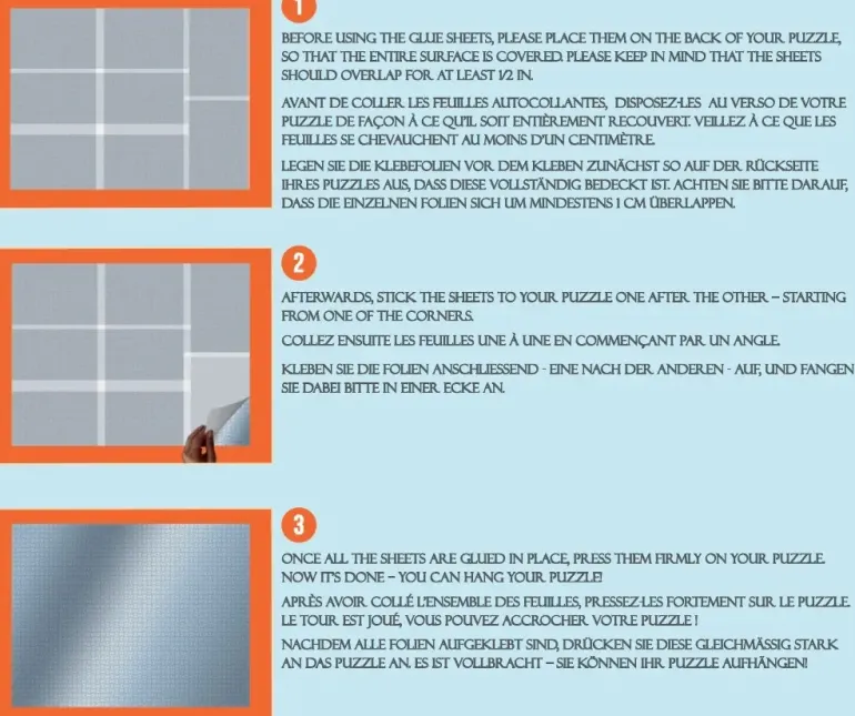 Puzzle Glue Sheets - Limark (12 st A4 för 2000 bitar) - Jig&Puz