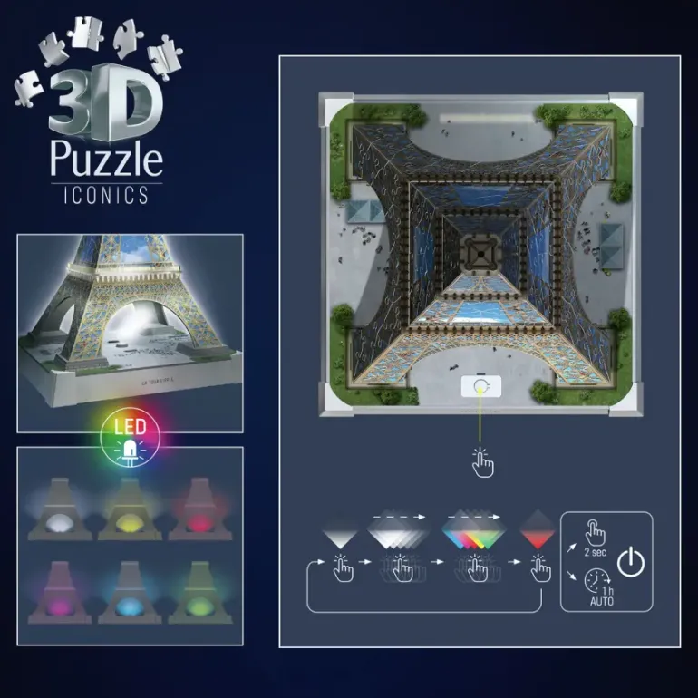 Ravensburger: 3D - Tour Eiffel, Led Light Edition (243)